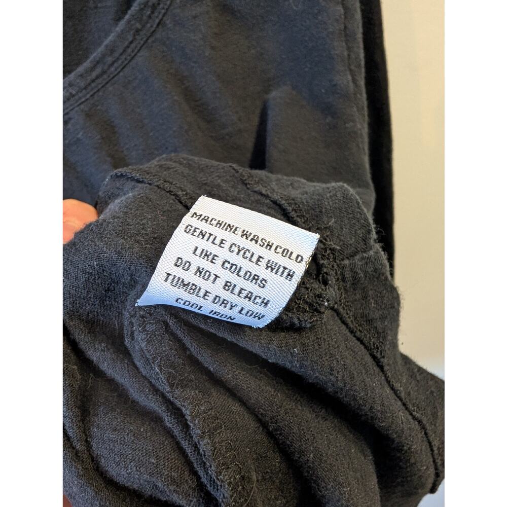 Habitat Black Cotton Long Sleeve Tee Relaxed Fit Seam Detail Minimalist Medium - Picture 6 of 7